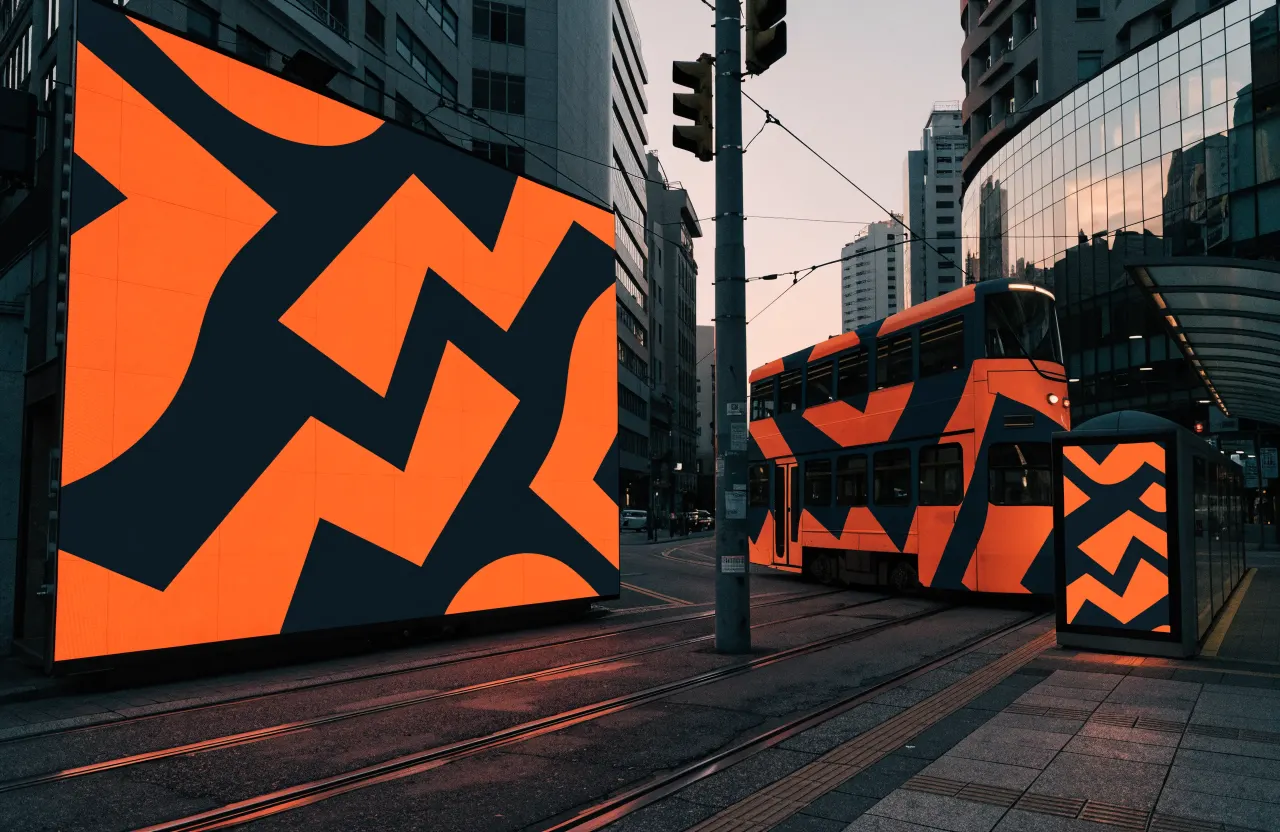 LED screen, tram wrap and station lightbox outdoor media formats