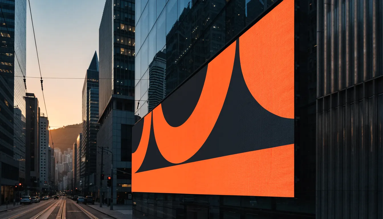 Hong Kong dusk street with outdoor LED billboard for OOH advertising planning
